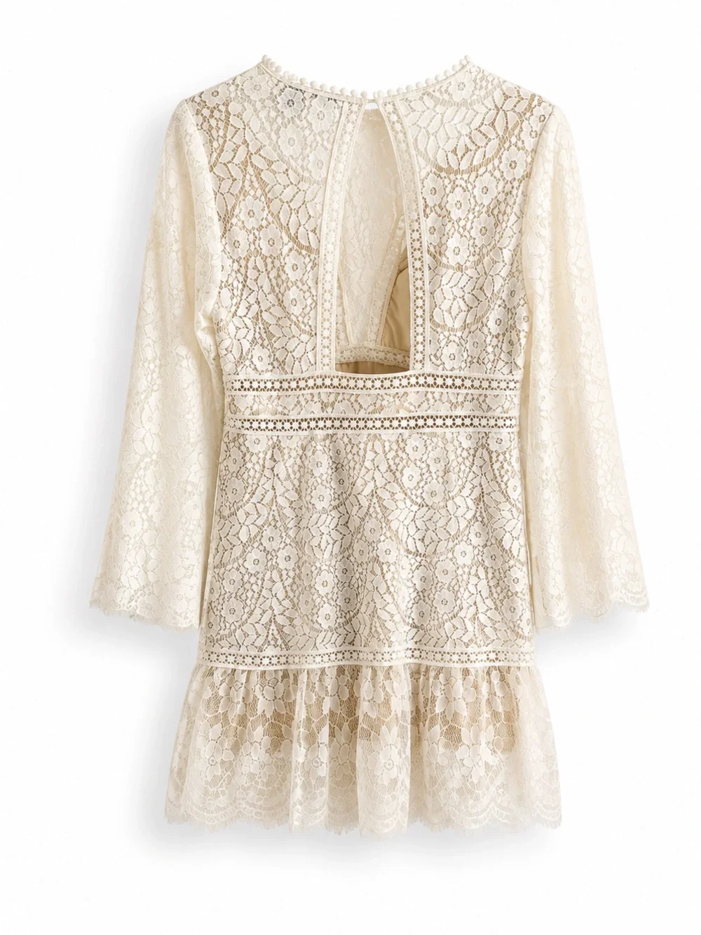 BLUE B COLLECTION LACE EYELET EMBROIDERED FESTIVAL DRESS SZ L - Picture 3 of 3